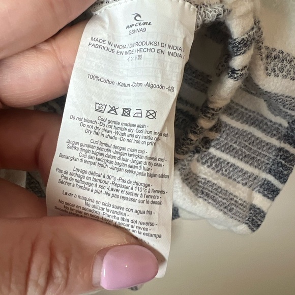 Rip curl Blue and White Seaside Striped Bandeau Top Size Medium - Picture 3 of 7